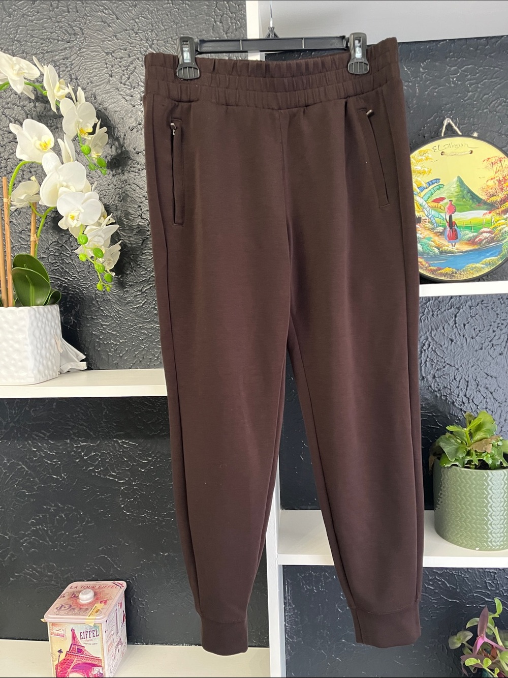 Yogalicious Dark Brown Zip-Pocket Joggers